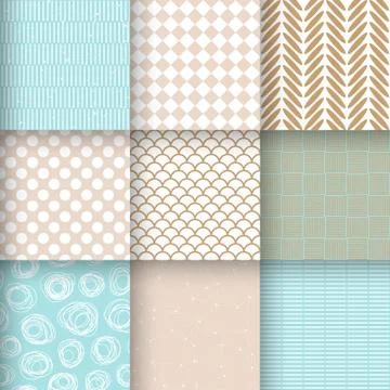Seamless patterns abstract pastel colors vector Stock Illustration