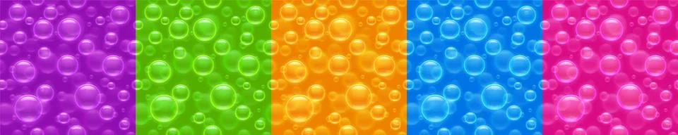 Seamless patterns with air bubbles, game textures 스톡 일러스트