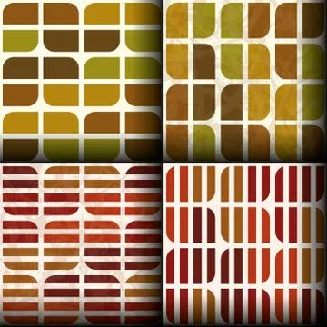 Seamless patterns with autumn colours Stock Illustration