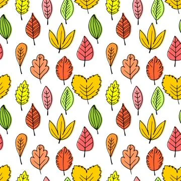 Seamless patterns of autumn leaves. Elegant and beautiful leaflets Stock Illustration