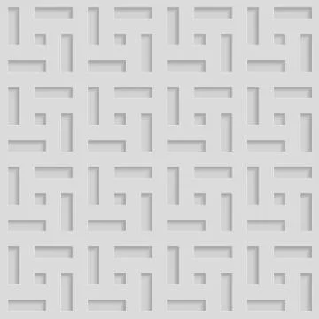 Seamless Patterns With Beveled Shapes. Abstract Grayscale Monochrome Pavetment Stock Illustration