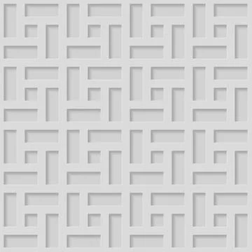 Seamless Patterns With Beveled Shapes. Abstract Grayscale Monochrome Pavetment Stock Illustration