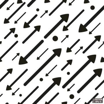 Seamless patterns with black and white geometric texture Stockillustratie