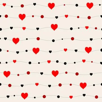 Seamless patterns with black hearts. Seamless background with hearts. Valenti Illustrazione stock