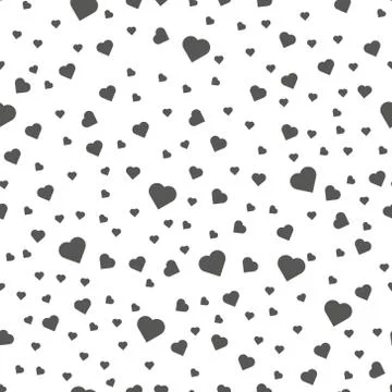 Seamless patterns with black hearts. Seamless background with hearts. Valenti Ilustração Stock
