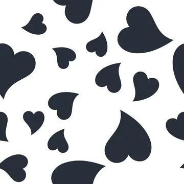 Seamless patterns with black hearts. Seamless background with hearts. Valentine Ilustração Stock