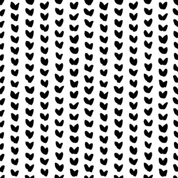 Seamless patterns with black small vector hearts Illustrazione stock