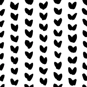 Seamless patterns with black small vector hearts Illustrazione stock