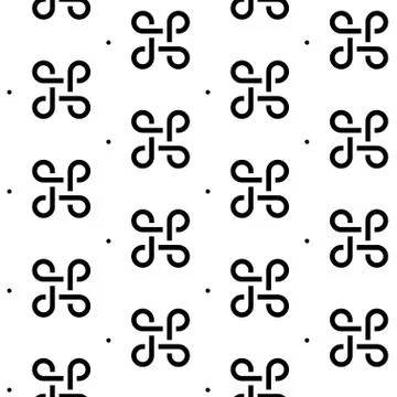 Seamless patterns Bowen knots in flat style on white background Stock Illustration