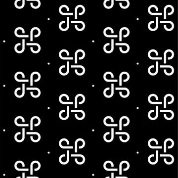 Seamless patterns Bowen knots in flat style on black background Stock Illustration