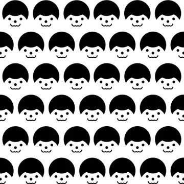 Seamless Patterns - Cartoon character - Emoticon Face Icon - Flat Design Style Illustrazione stock