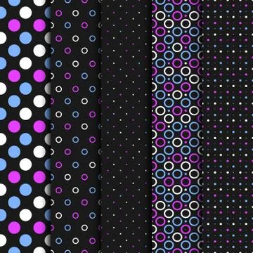 Seamless patterns with circles and dots. イラスト素材