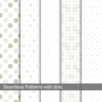 Seamless patterns with circles and dots. Illustrazione stock