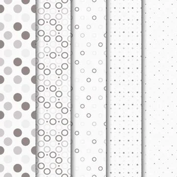 Seamless patterns with circles and dots. Иллюстрация