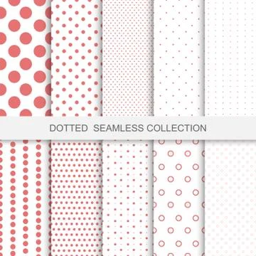 Seamless patterns with circles and dots. 스톡 일러스트