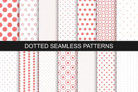 Seamless patterns with circles and dots. Stock Illustration