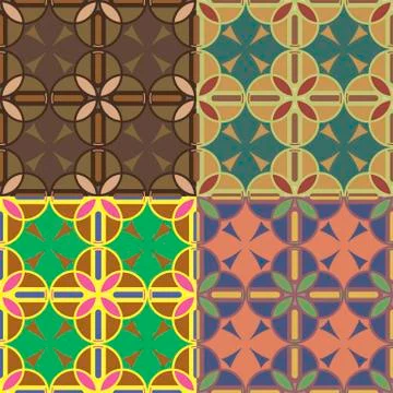 Seamless patterns with circles Stock Illustration