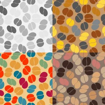 Seamless patterns of coffee beans Stock Illustration