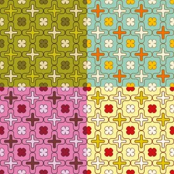 Seamless patterns collection Stock Illustration