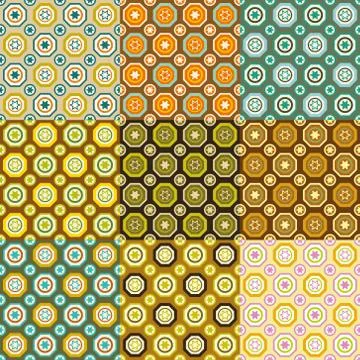 Seamless patterns collection Stock Illustration