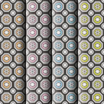 Seamless patterns collection Stock Illustration