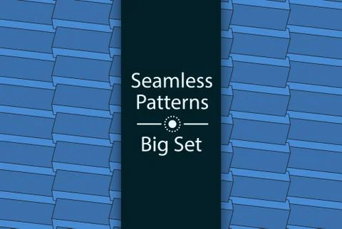 Seamless Patterns with color 3D rectangles, Big Set Stock Illustration