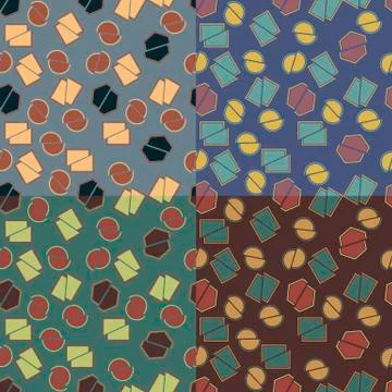Seamless patterns with cut shapes Illustrazione stock