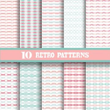 Seamless patterns with decorations, for invitations, cards, scrapbooking, print Stock Illustration