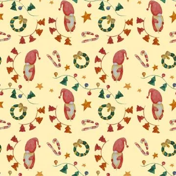 Seamless patterns. Decorative elements for Christmas and New Year. Seamless 스톡 일러스트