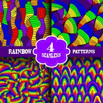 Seamless patterns with decorative waves for invitations, cards, scrapbooking Stock Illustration