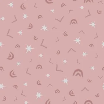 Seamless patterns on a dusty rose background Stock Illustration