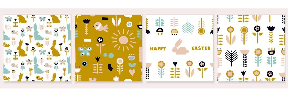 Seamless patterns with Easter Stock Illustration