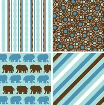Seamless patterns with fabric texture Stock Illustration