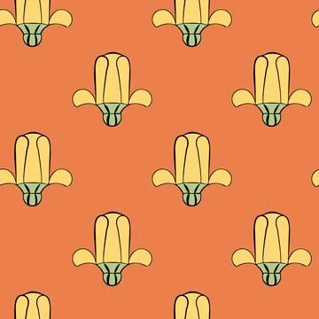 Seamless patterns with flower ornament Illustrazione stock