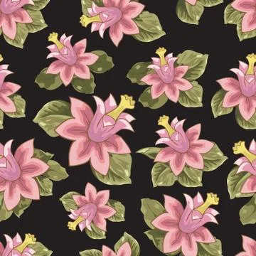 Seamless patterns with flowers vector Stock Illustration