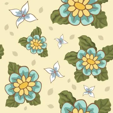 Seamless patterns with flowers vector Stock Illustration