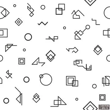 Seamless patterns with geometric texture. Circles and squares. Stockillustratie