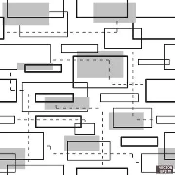 Seamless patterns with geometric texture. Circles and squares. イラスト素材