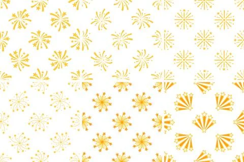 Seamless patterns with golden fireworks exploding in the night sky イラスト素材