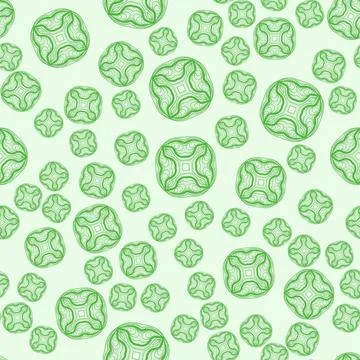 Seamless patterns on green background. Vintage decorative elements Hand dr... Stock Photos