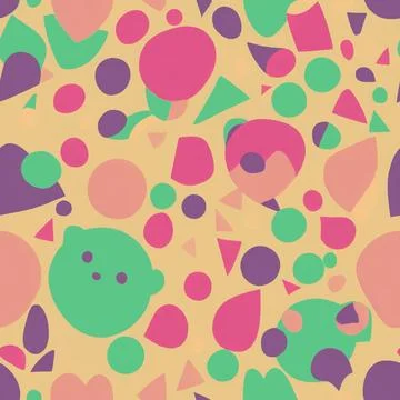 Seamless patterns hand drawn design with various shapes, doodle objects. Ab.. Illustrazione stock