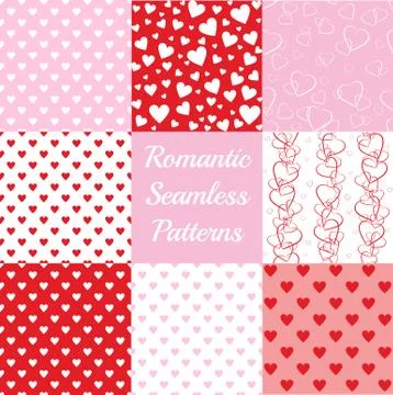Seamless patterns with hearts Illustrazione stock