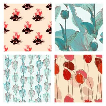 Seamless patterns Stock Illustration