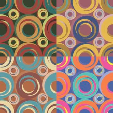 Seamless patterns with irregular circles Stockillustratie