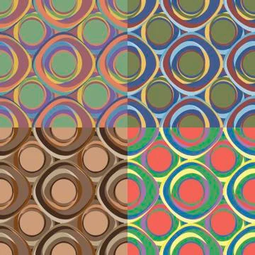 Seamless patterns with irregular circles Stock Illustration