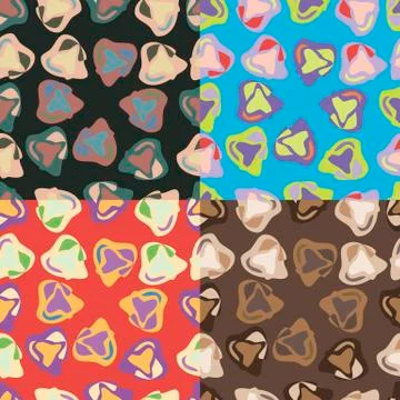 Seamless patterns with irregular geometric shapes Stockillustratie