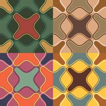 Seamless patterns with irregular geometric shapes イラスト素材