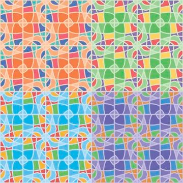 Seamless patterns with irregular geometric shapes Stock Illustration