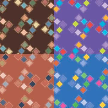 Seamless patterns with irregular squares Stock Illustration