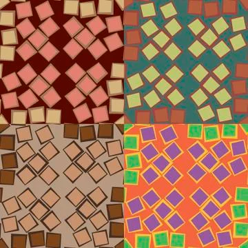Seamless patterns with irregular squares Stock Illustration
